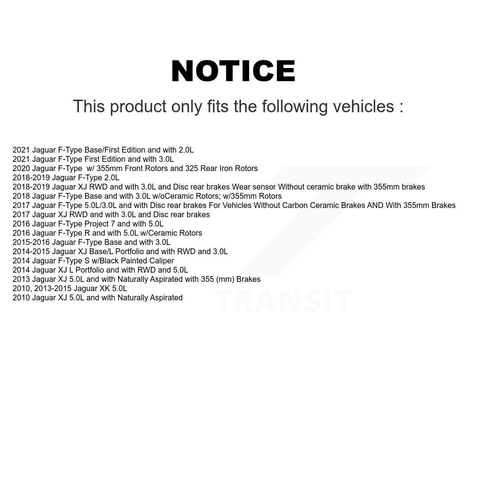 Brake Pads Wear Sensor (2 Pack) Front For Jaguar F-Type XJ XK
