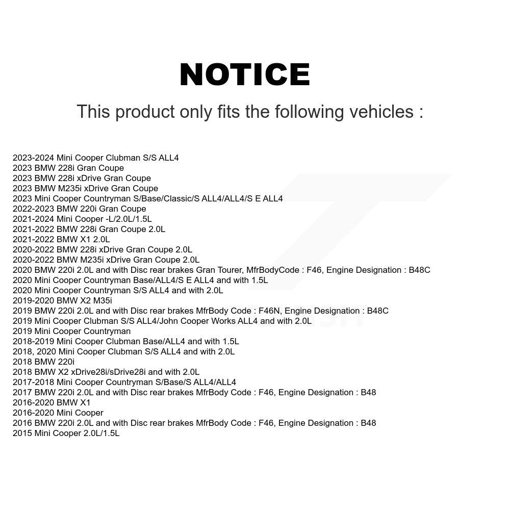 Brake Pads Wear Sensor (2 Pack) Rear For Mini Cooper BMW X1 Countryman X2 228i