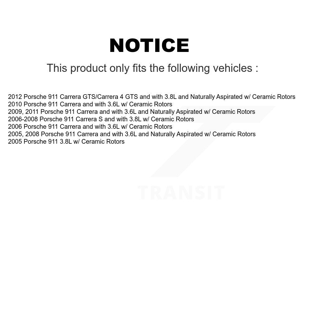 Brake Pads Wear Sensor (2 Pack) Front Rear For Porsche 911 w Ceramic Rotors