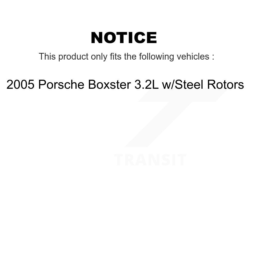 Brake Pads Wear Sensor (2 Pack) Front Rear For 05 Porsche Boxster w Steel Rotors