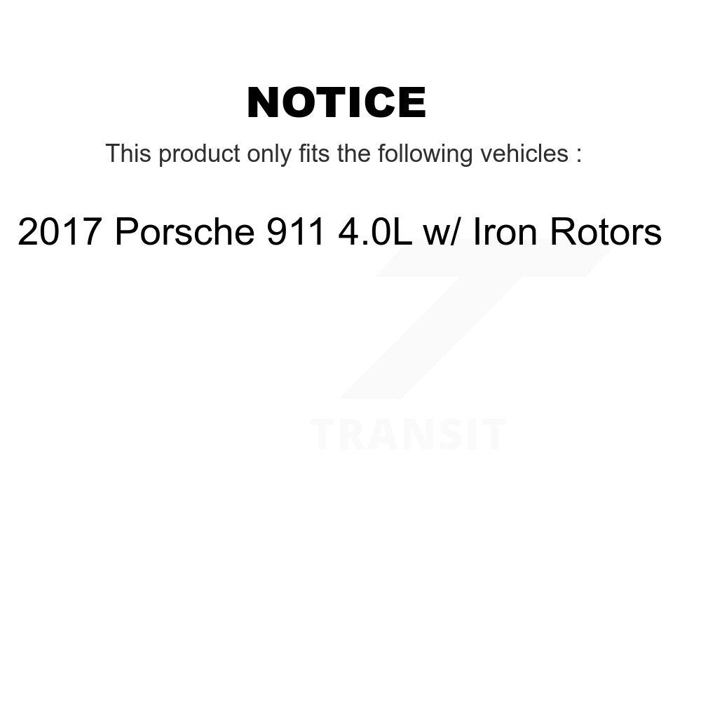 Brake Pads Wear Sensor (2 Pack) Rear For 2017 Porsche 911 4.0L w Iron Rotors