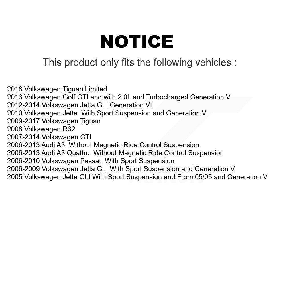 Suspension Strut Mount Front Kit For Volkswagen Jetta Tiguan GTI Audi Golf