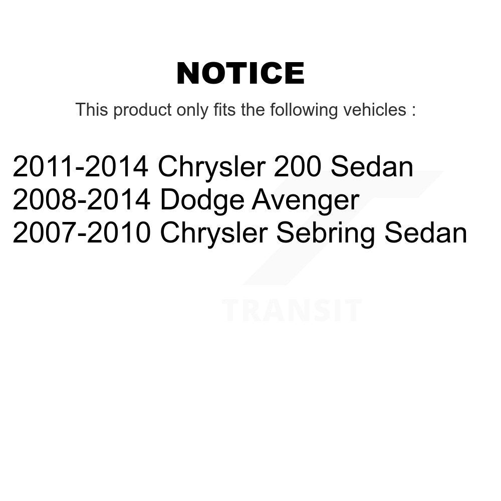 Suspension Strut And Mount Front Right Kit For Chrysler 200 Dodge Avenger