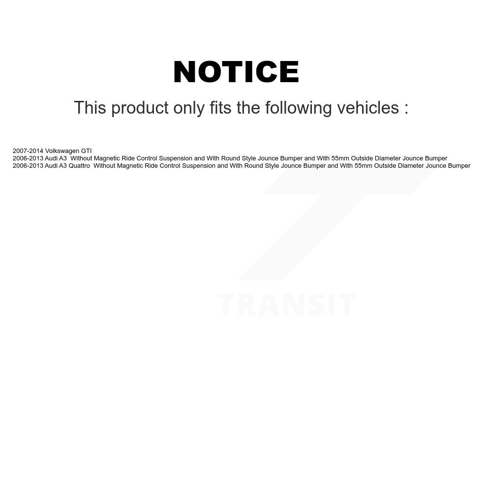Front Strut & Rear Shock Mount Kit For Volkswagen GTI Audi A3