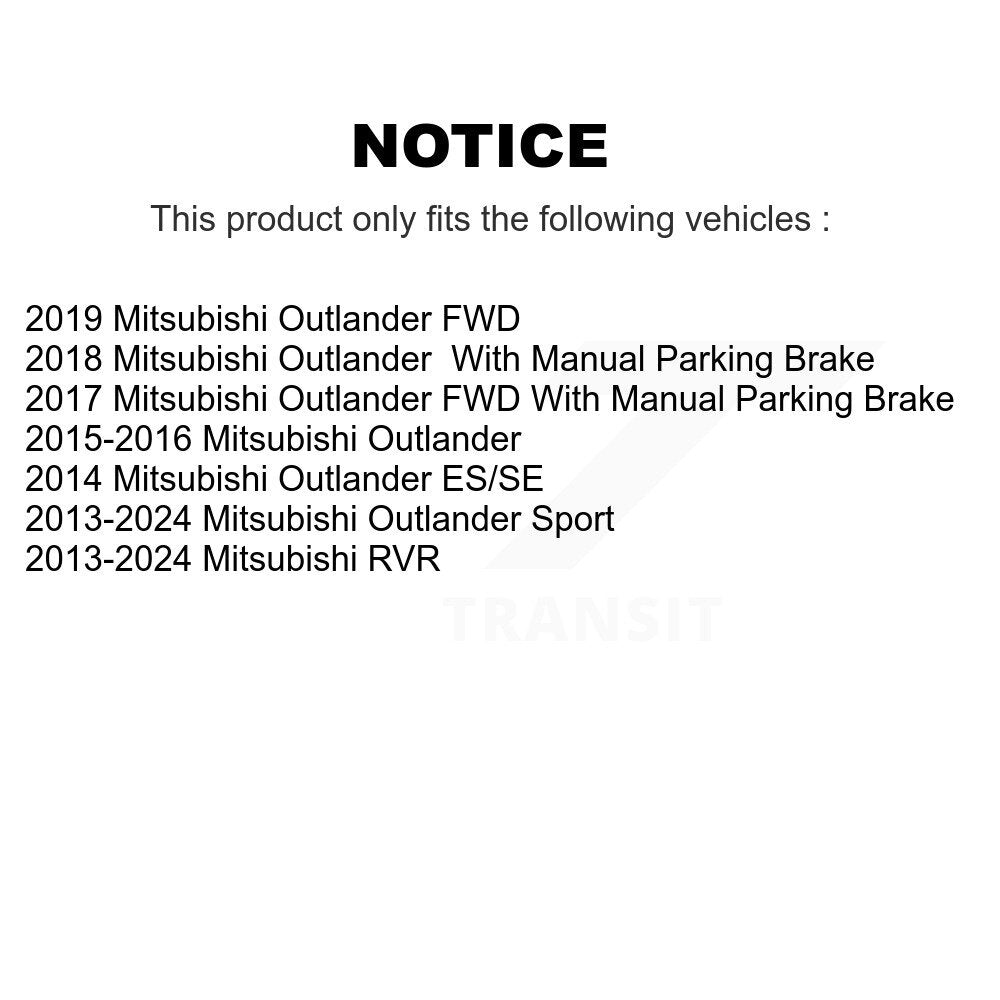 Semi-Metallic Brake Pads Front Rear Kit For Mitsubishi RVR Outlander Sport