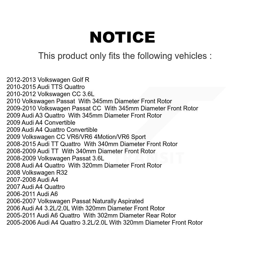 Semi-Metallic Brake Pads Front Rear Kit For Audi A4 Quattro Volkswagen Passat CC