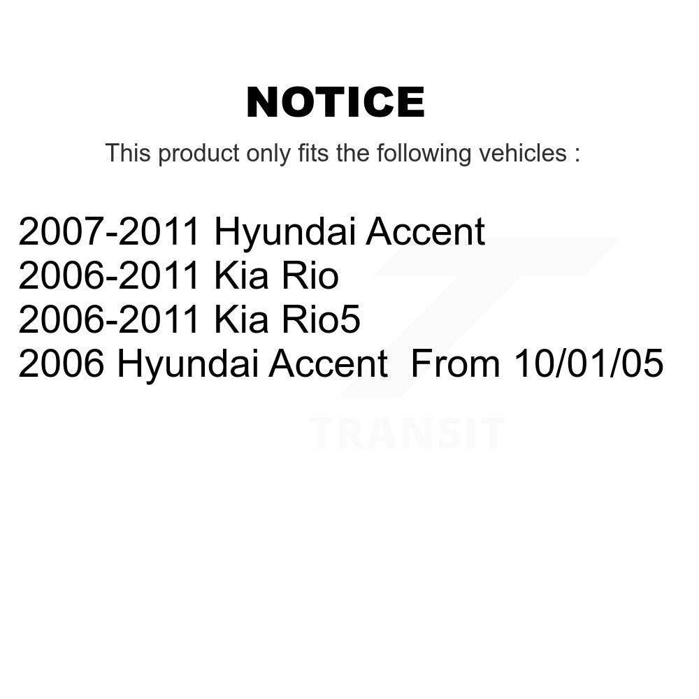 Semi-Metallic Brake Pads And Drum Shoe Front Rear Kit For Hyundai Accent Kia Rio