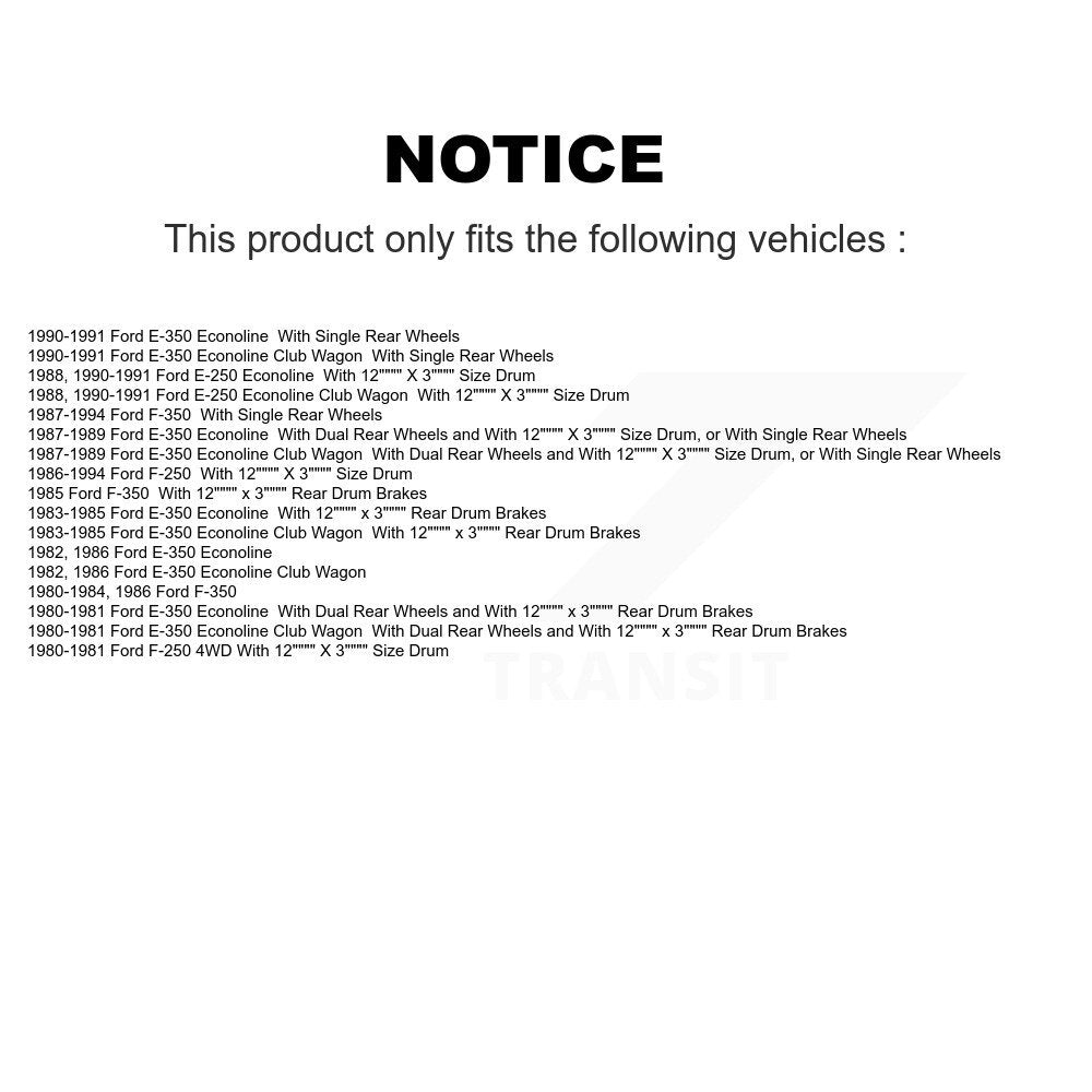 Semi-Metallic Brake Pads Drum Shoe Front Rear Kit For Ford E-350 Econoline F-250