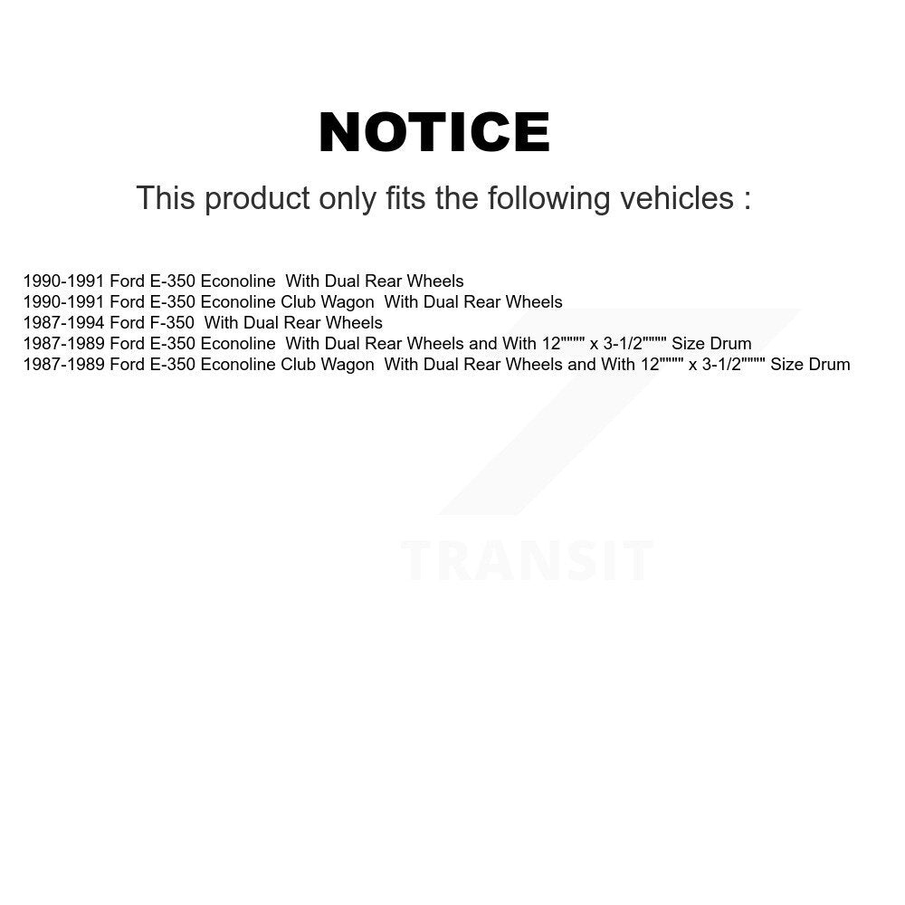 Semi-Metallic Brake Pads Drum Shoe Front Rear Kit For Ford E-350 Econoline F-350