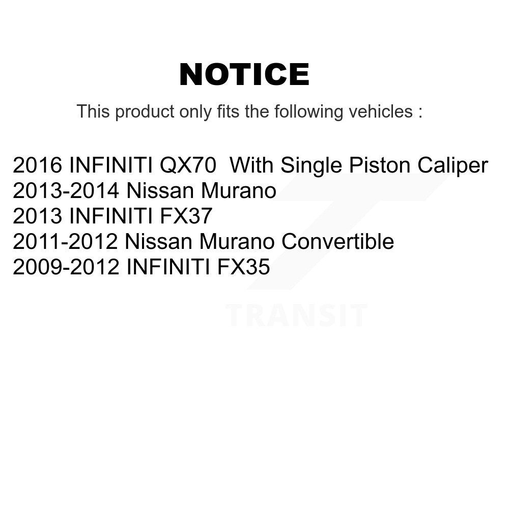 Semi-Metallic Brake Pads Parking Shoes Front Rear Kit For Nissan Murano INFINITI