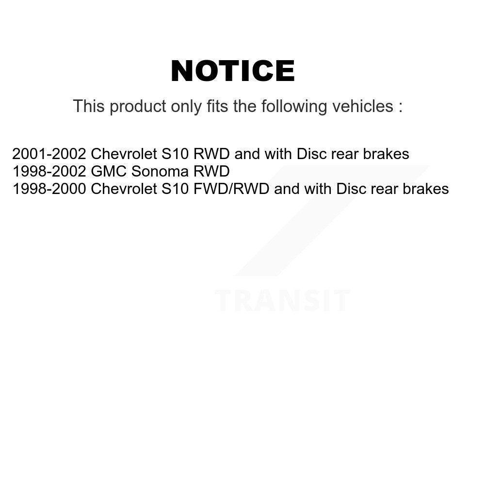 Semi-Metallic Brake Pads And Parking Shoes Front Rear Kit For Chevrolet S10 GMC