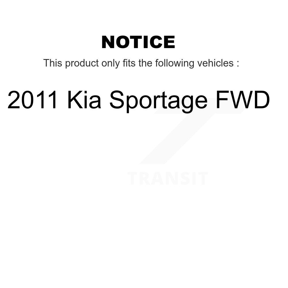 Semi-Metallic Brake Pads & Parking Shoe Front Rear Kit For 2011 Kia Sportage FWD