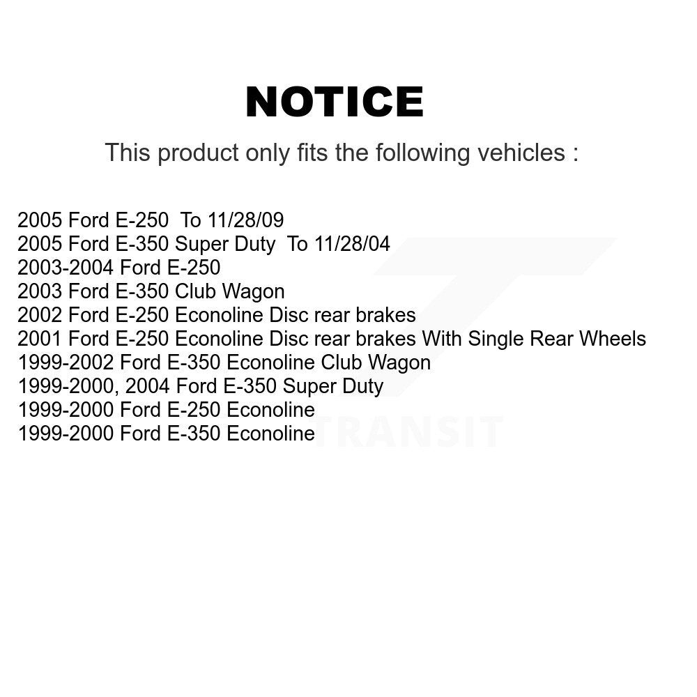 Semi-Metallic Brake Pads & Parking Shoe Front Rear Kit For Ford E-350 Super Duty
