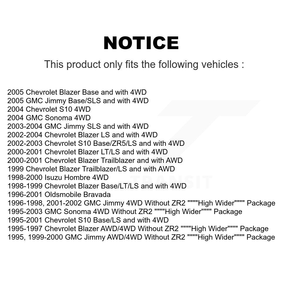 Shock Absorber And TOR Link Front Kit For Chevrolet GMC S10 Blazer Jimmy Sonoma