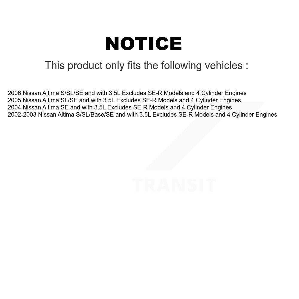 Complete Shock Assembly And TOR Link Front Kit For Nissan Altima