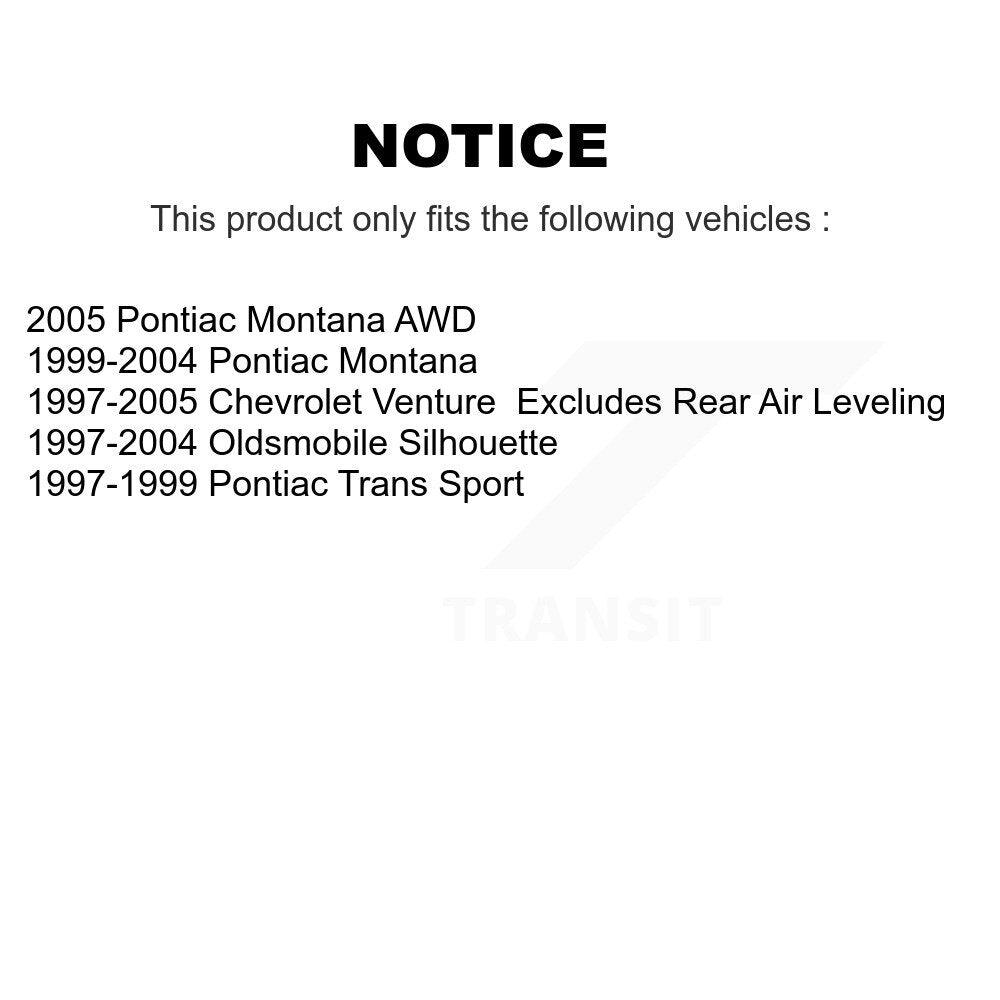 Shock Assembly And TQ Link Front Kit For Pontiac Montana Chevrolet Venture Trans