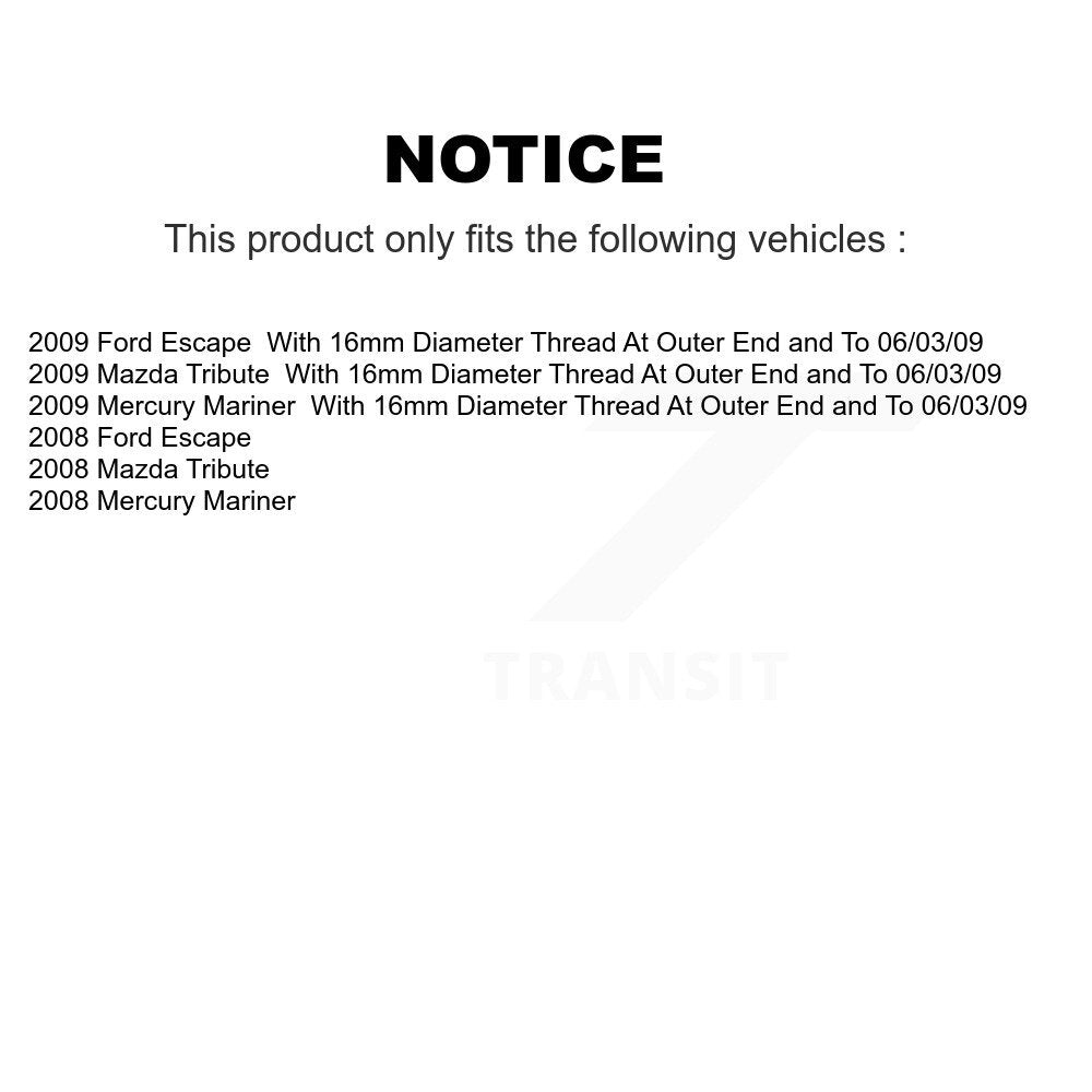 Arms & Complete Shock Tie Rods Link Sway Bar Front Kit (10Pc) For Mazda Tribute