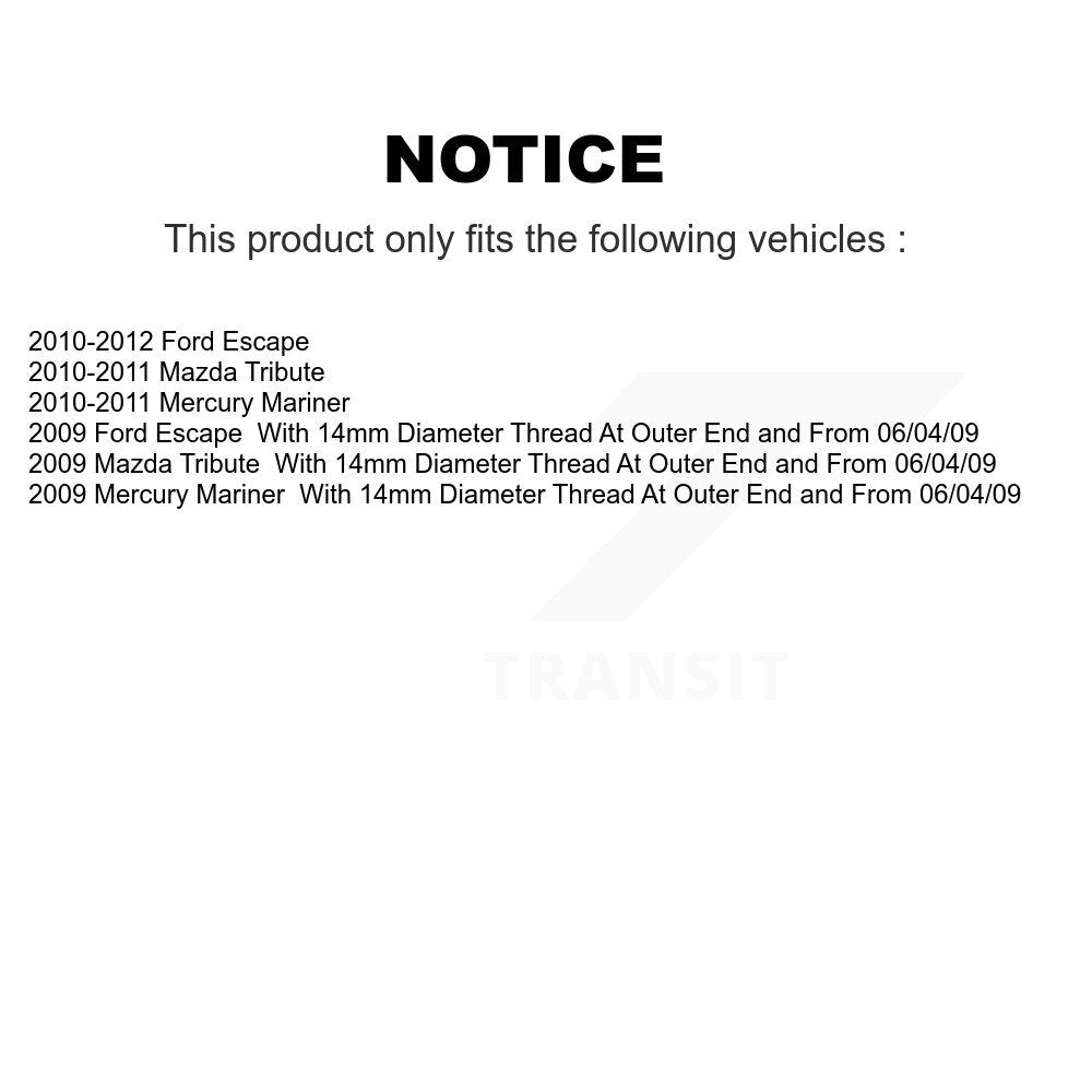 Arms And Complete Shock Tie Rods Link Sway Bar Front Kit (10Pc) For Ford Escape