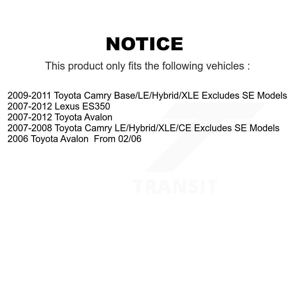 Complete Shock Assembly And TQ Link Rear Kit For Toyota Camry Lexus ES350 Avalon