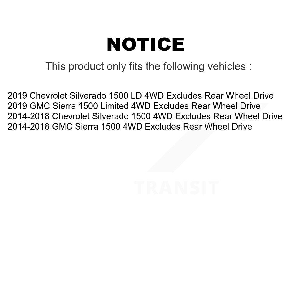 Shock Assembly TOR Link Front Kit For Chevrolet Silverado 1500 GMC Sierra LD 4WD