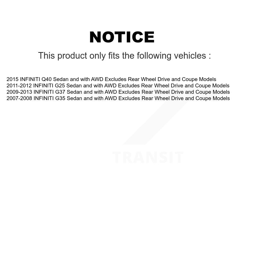 Complete Shock Assembly And TQ Link Front Left Kit For INFINITI G37 G35 G25 Q40