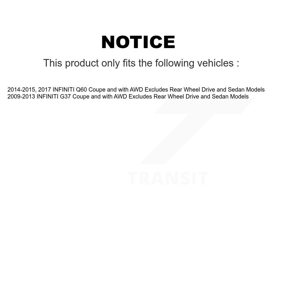 Shock Assembly And TQ Link Front Left Kit For INFINITI G37 Q60 Coupe with AWD