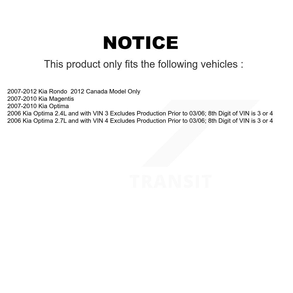 Complete Shock Assembly & TOR Link Front Left Kit For Kia Rondo Optima Magentis