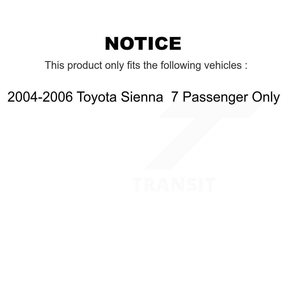 Shock Assembly TOR Link Front Right Kit For 04-06 Toyota Sienna 7 Passenger Only
