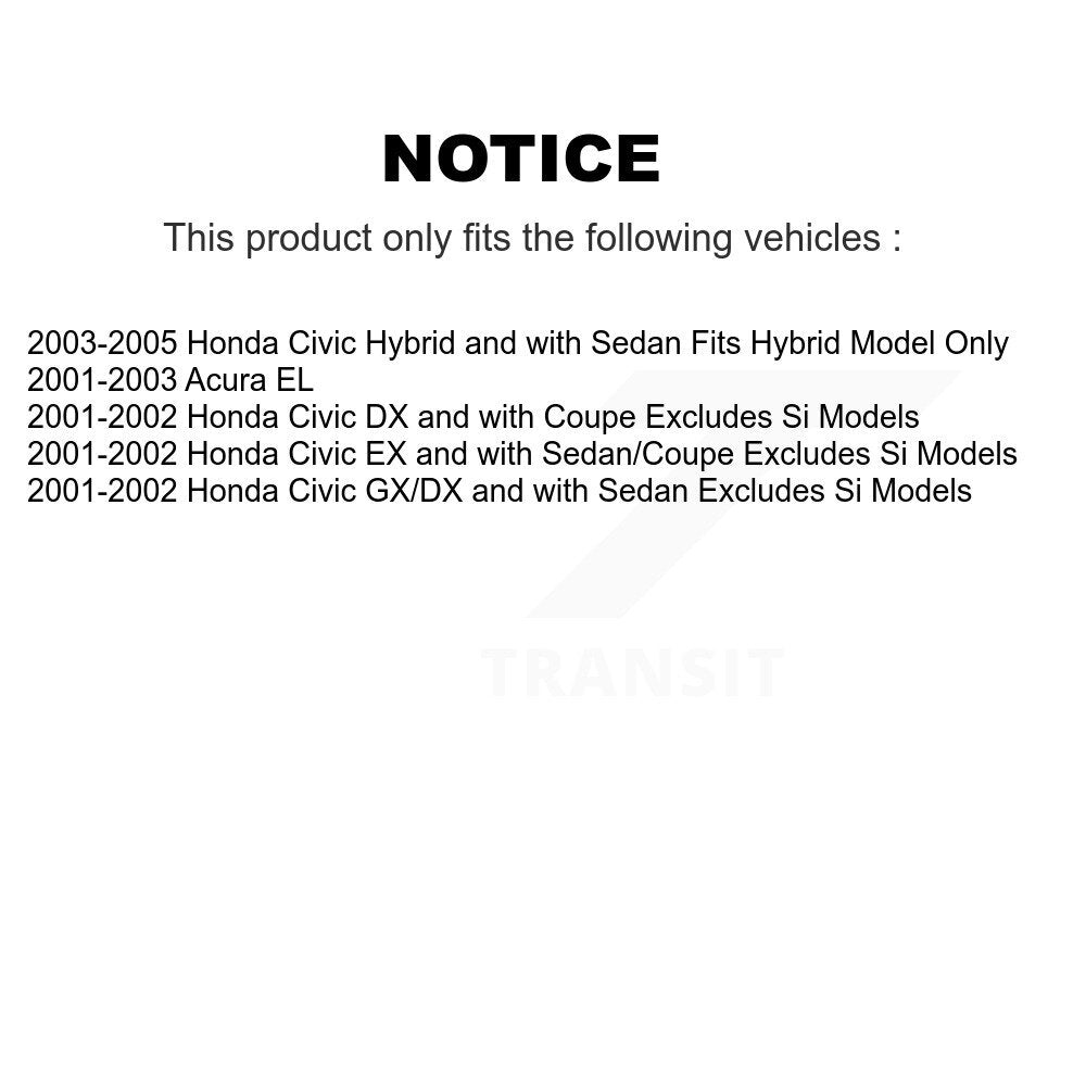 Complete Shock Assembly And TOR Link Front Right Kit For Honda Civic Acura EL