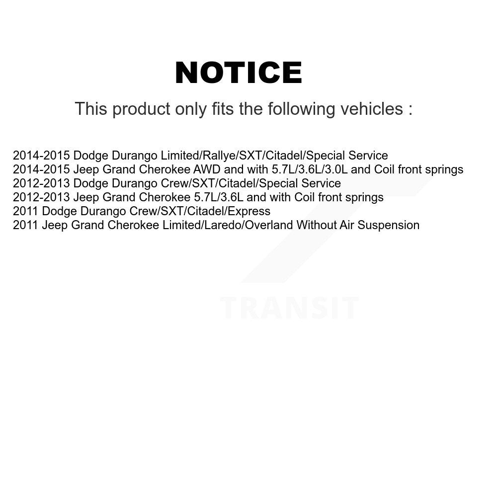 Strut And TOR Link Kit Front Left For Jeep Grand Cherokee Dodge Durango