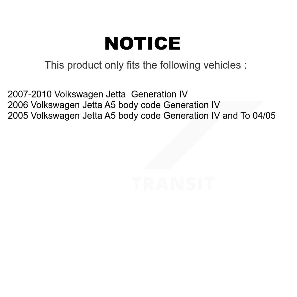 Strut And TOR Link Kit Mount Front For Volkswagen Jetta