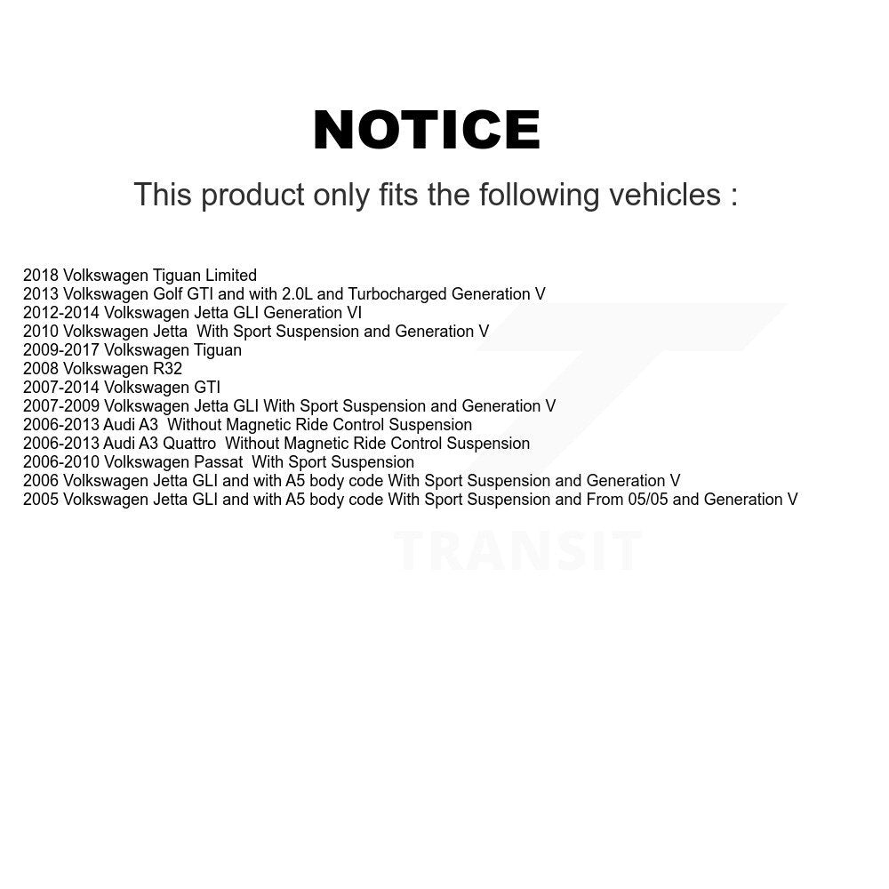 Strut TQ Link Kit Mount Front For Volkswagen Jetta Tiguan GTI Audi A3