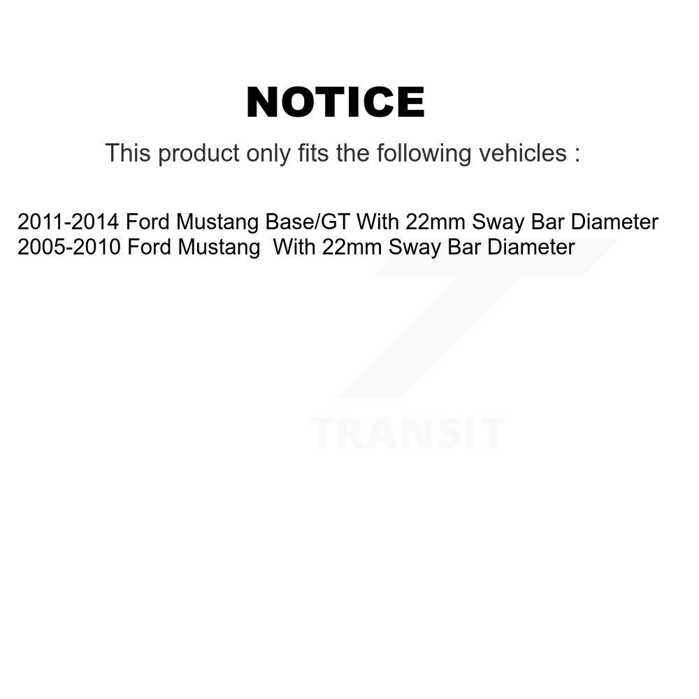 Shock And TOR Link Kit Rear For Ford Mustang With 22mm Sway Bar Diameter