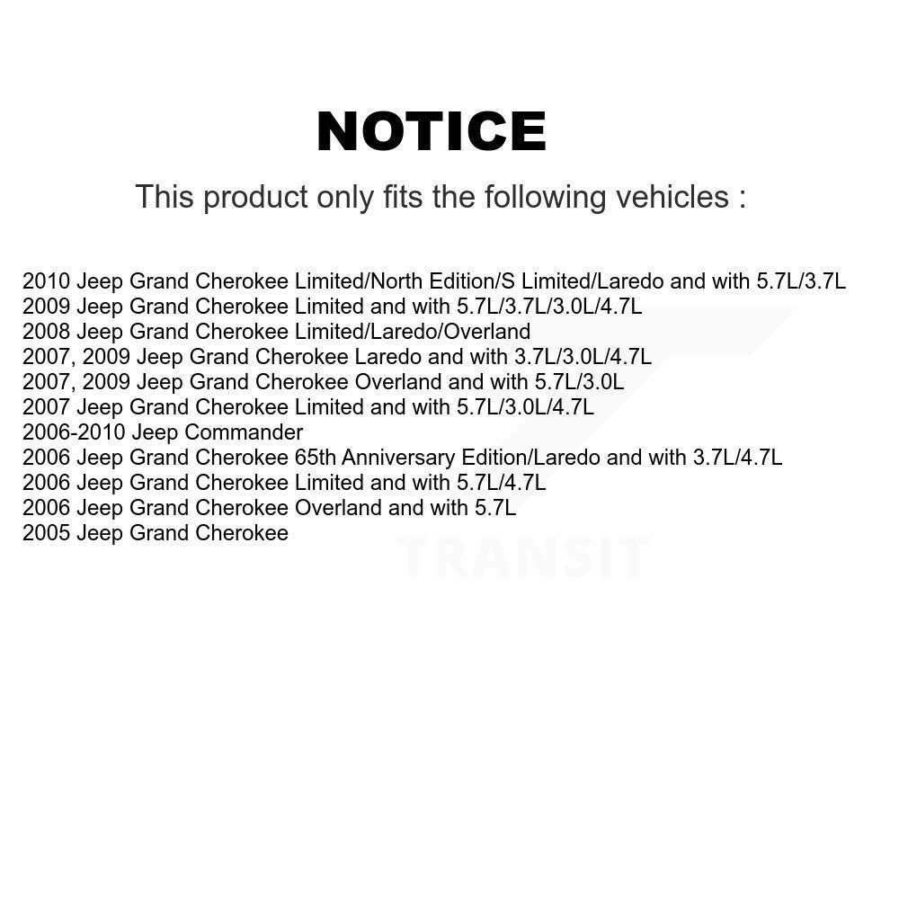 Shock And TOR Link Kit Rear For Jeep Grand Cherokee Commander