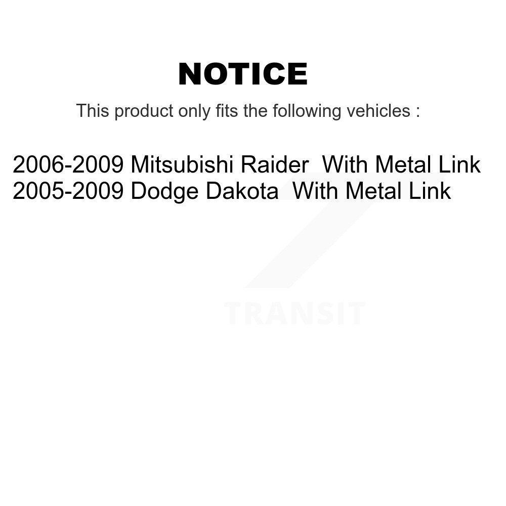 Strut Rear Shock & TOR sway Bar Link Front Kit For Dodge Dakota Mitsubishi