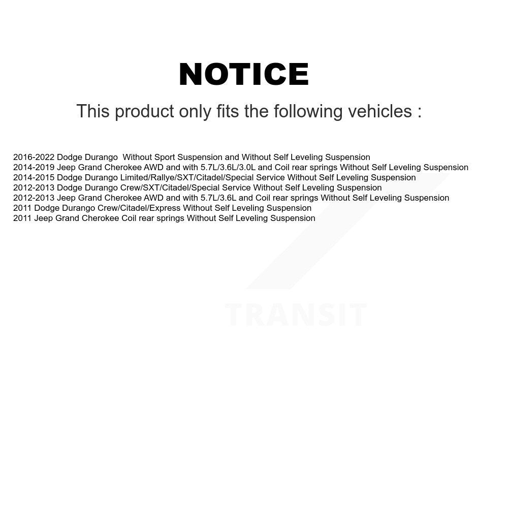 Shock And TOR Link Kit Rear For Jeep Grand Cherokee WK