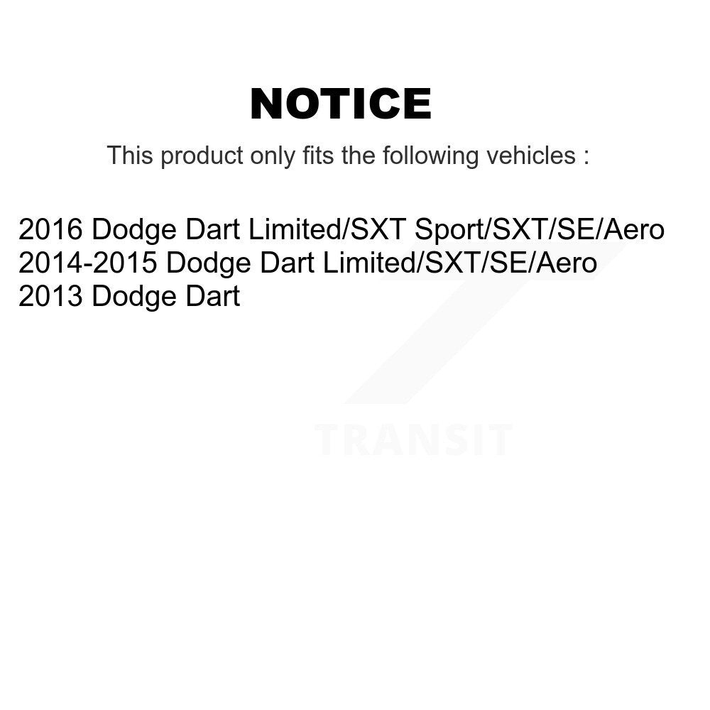 Strut And TOR Link Kit Mount Front Right For Dodge Dart