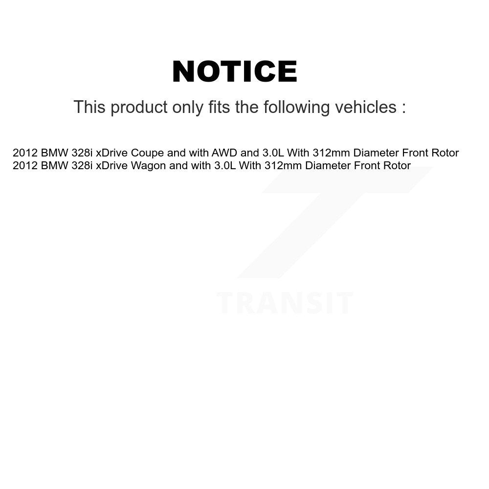 Semi-Metallic Brake Pad And Wear Sensor Front Rear Kit (5Pc) For BMW 328i xDrive
