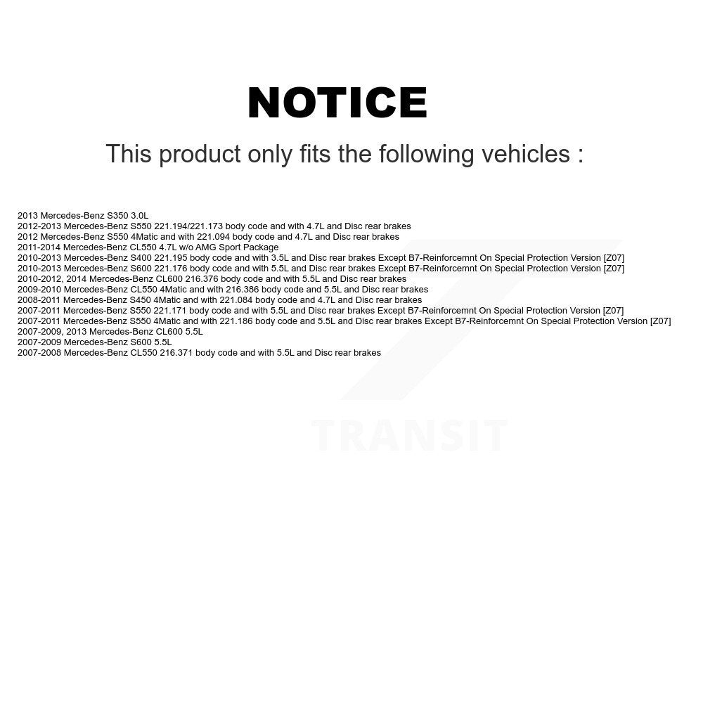 Semi-Metallic Brake Pads Wear Sensor Front Kit For Mercedes-Benz S550 S450 CL550