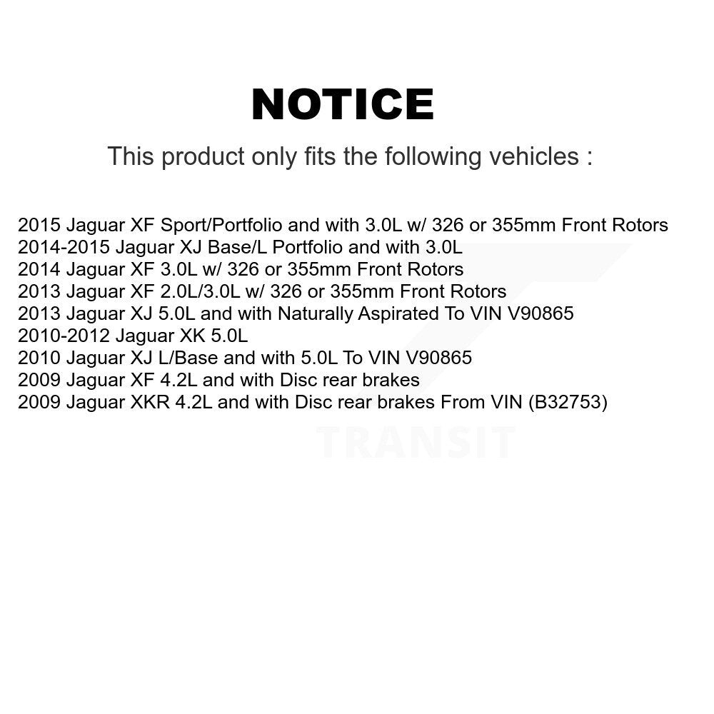 Semi-Metallic Disc Brake Pads And Wear Sensors Rear Kit For Jaguar XF XJ XK XKR