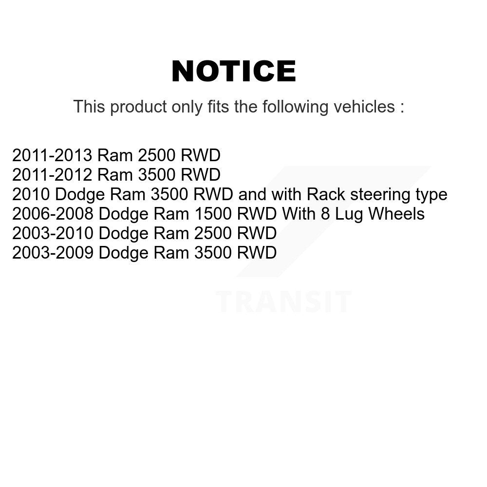 Left or Right Steering Tie Rod End & Boot Front Kit For Dodge Ram 3500 2500 1500