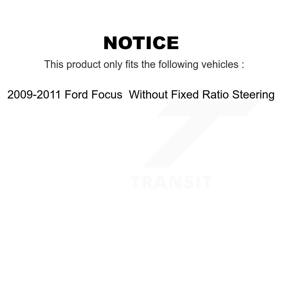 Tie Rod End & Boot Front Left Kit For Ford Focus Without Fixed Ratio Steering