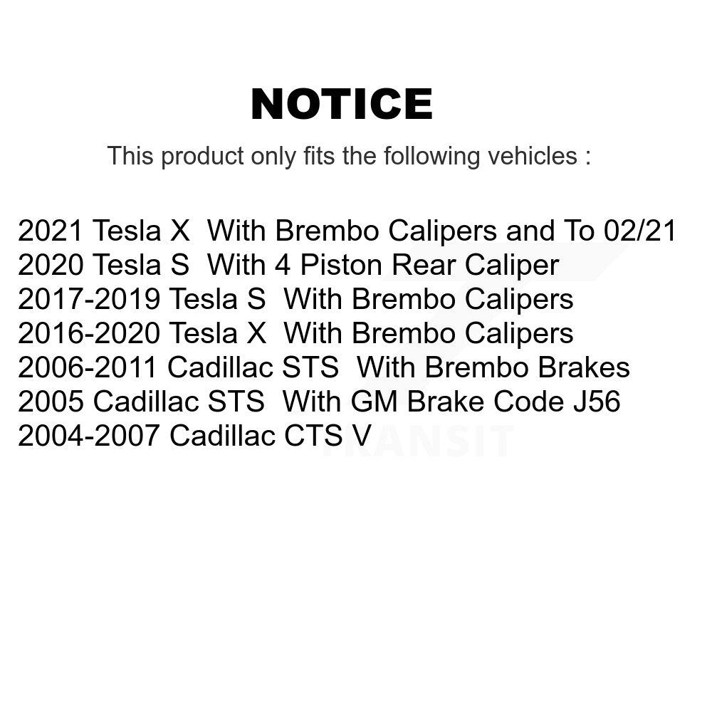 Ceramic Brake Pads Front Rear Kit For Tesla X Cadillac CTS S STS