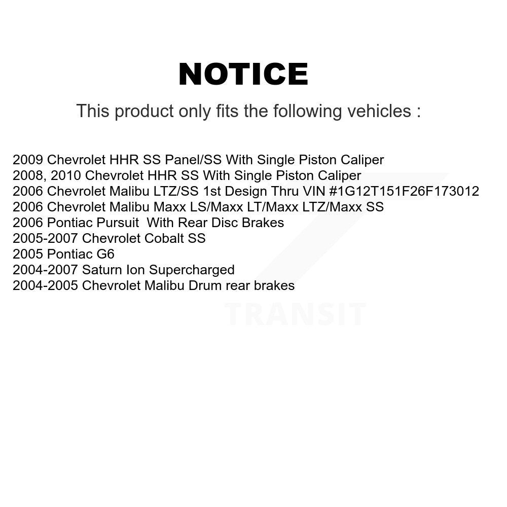 Ceramic Brake Pads Front Rear Kit For Chevrolet Pontiac Cobalt G5 Saturn Ion HHR