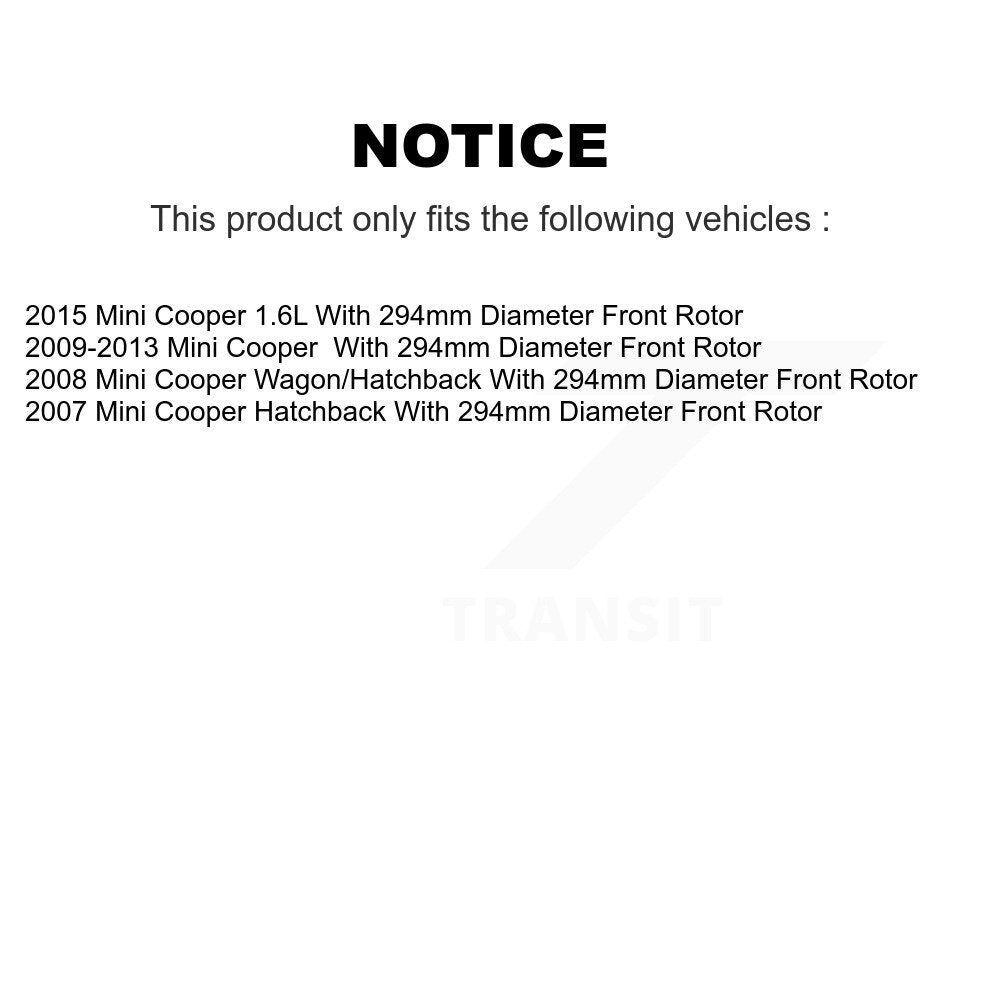 Ceramic Brake Pad Front Rear Kit For Mini Cooper With 294mm Diameter Rotor