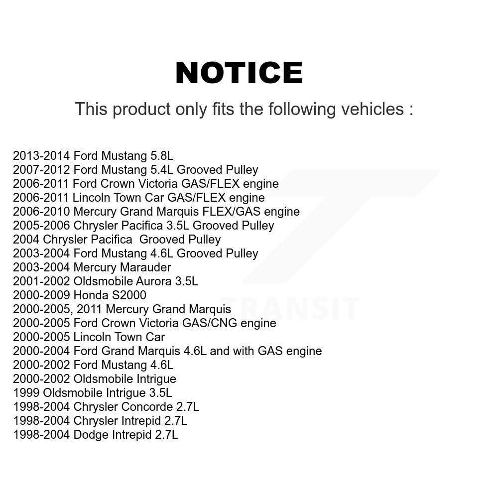 Accessory Drive Belt Pulley KTP-89051 For Ford Mustang Crown Victoria Lincoln