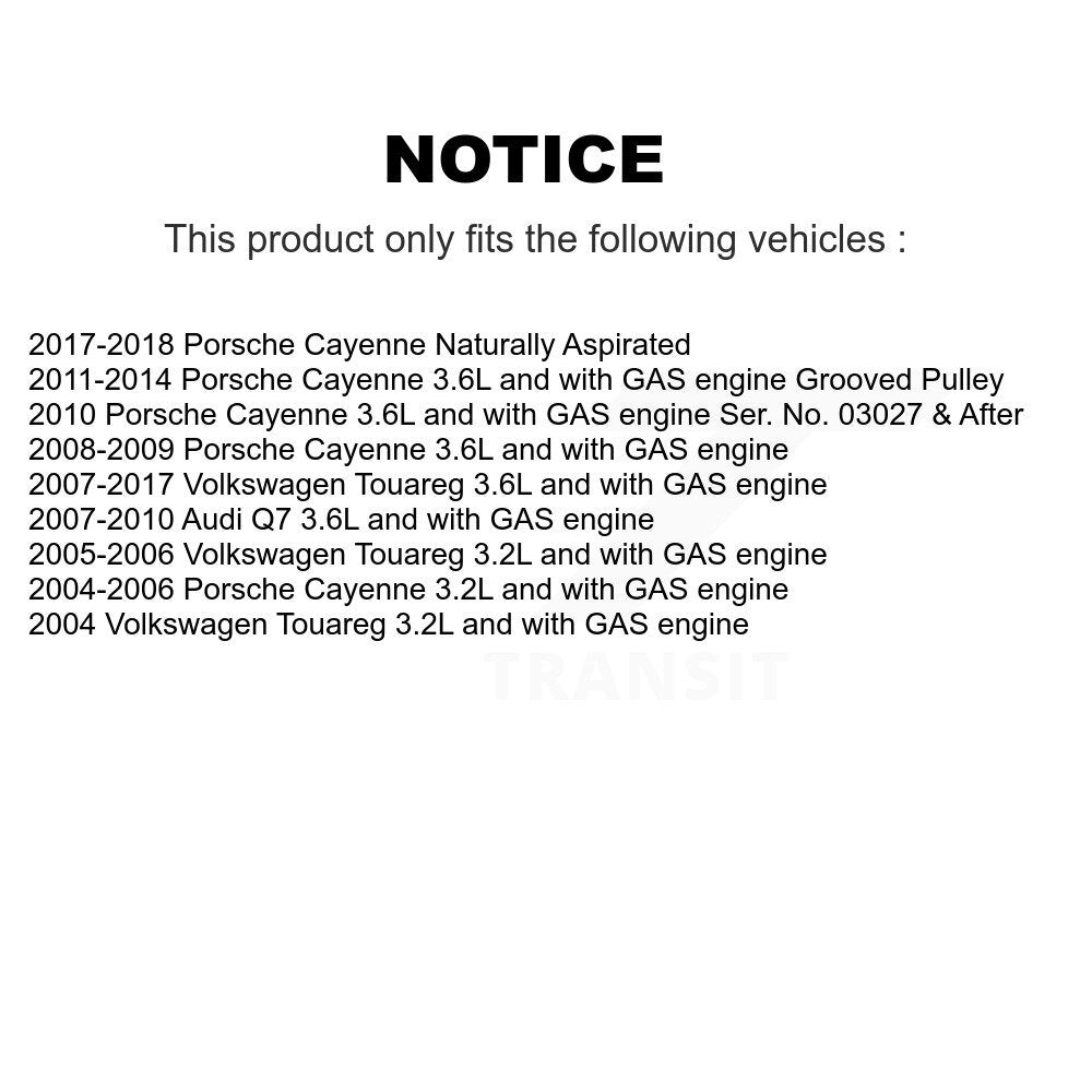 Accessory Drive Belt Tensioner Assembly KTP-89623 For Volkswagen Touareg Porsche