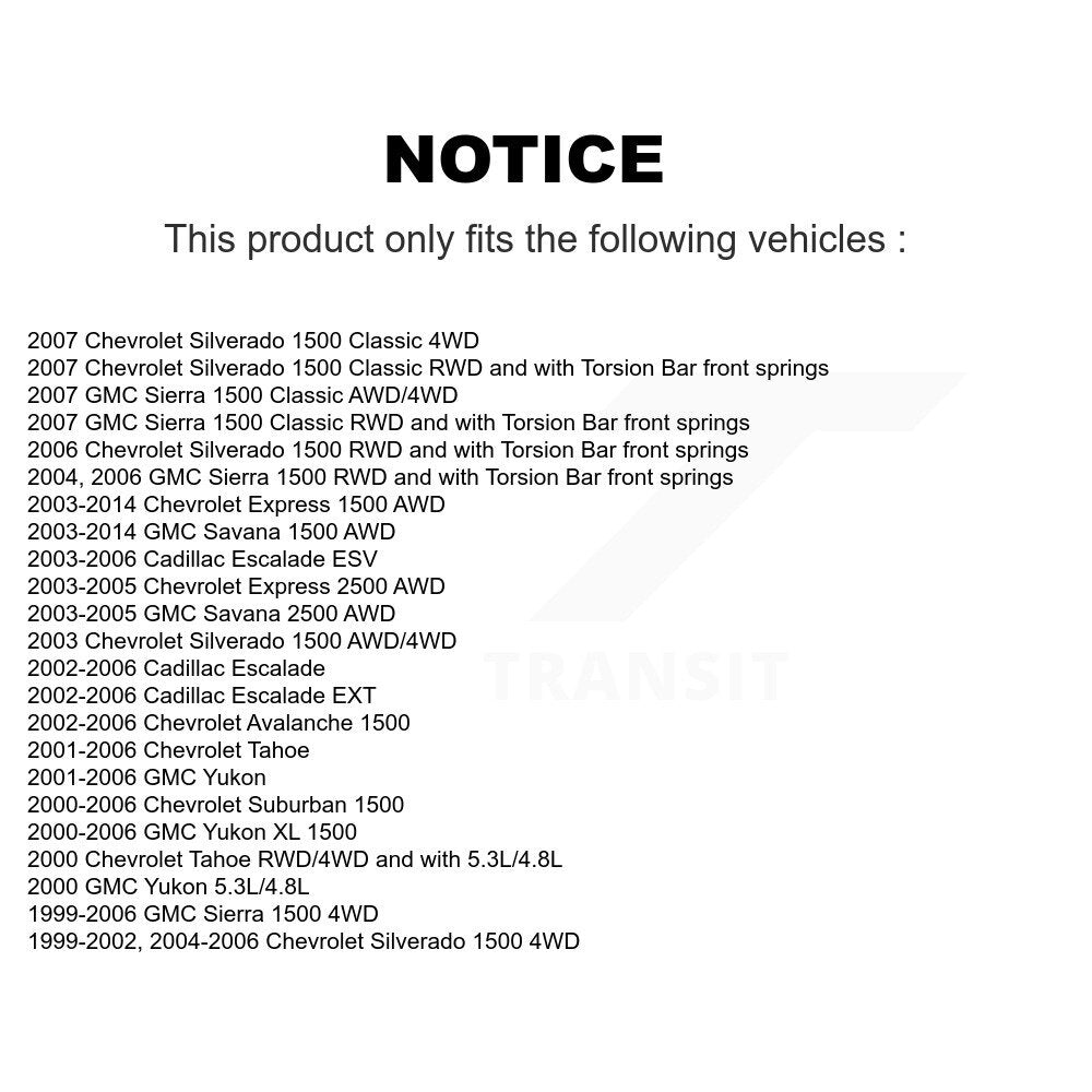 Suspension Control Arm Ball Joint Link Front Kit For Chevrolet GMC Silverado XL
