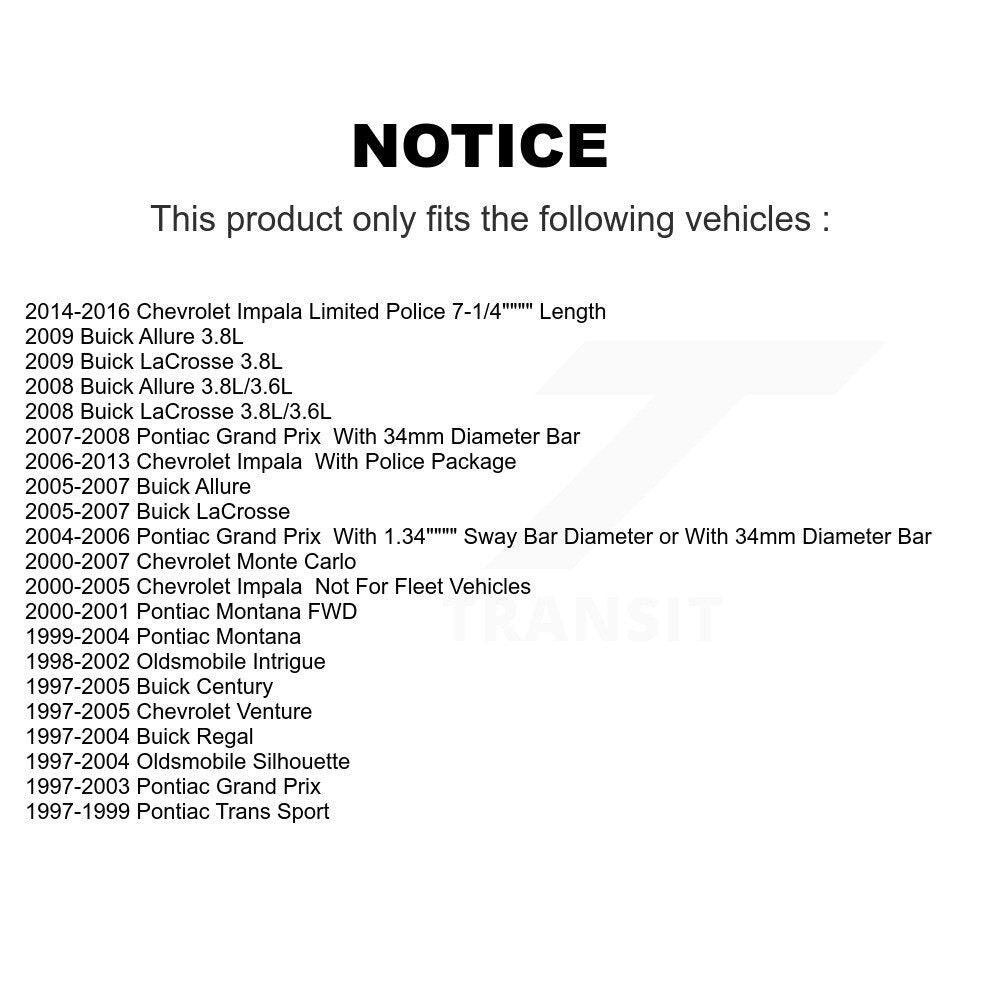 Suspension Control Arm Ball Joint Link Front Kit For Chevrolet Impala Buick Prix