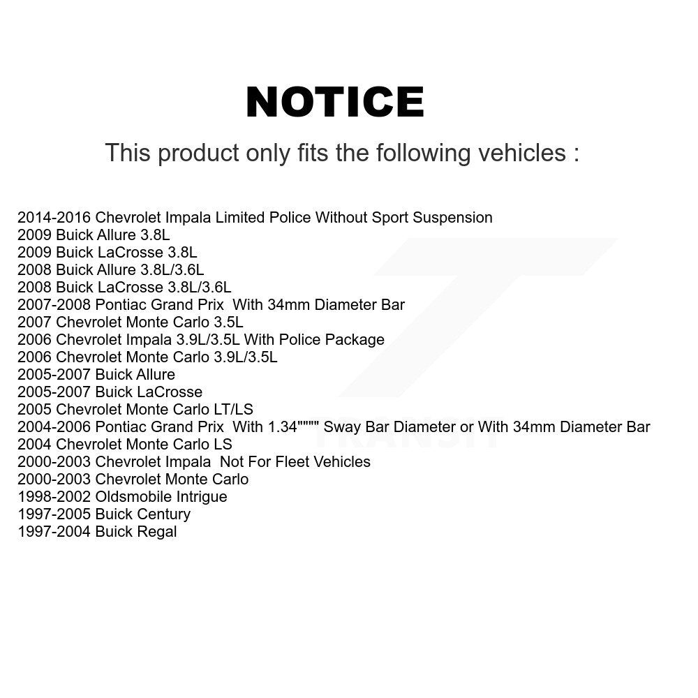 Control Arm Ball Joint Tie Rod End Link Front Kit (8Pc) For Buick Chevrolet Prix